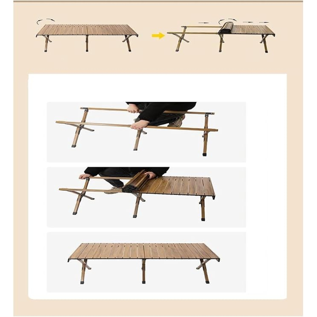 Αναδιπλούμενο Φορητό Τραπέζι Camping 120x60x45cm Μαύρο