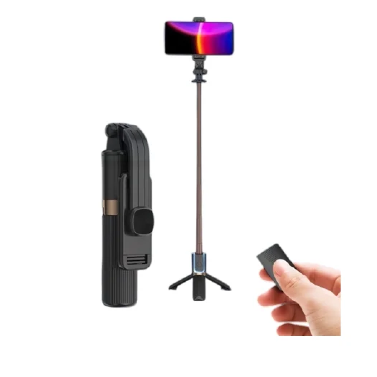 Αναδιπλούμενο Selfie Stick με ασύρματο χειρισμό 71cm JC-03 μαύρο - Image 4