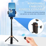 Αναδιπλούμενο Selfie Stick Με Bluetooth Και Περιστροφή 360° JC-25H Μαύρο