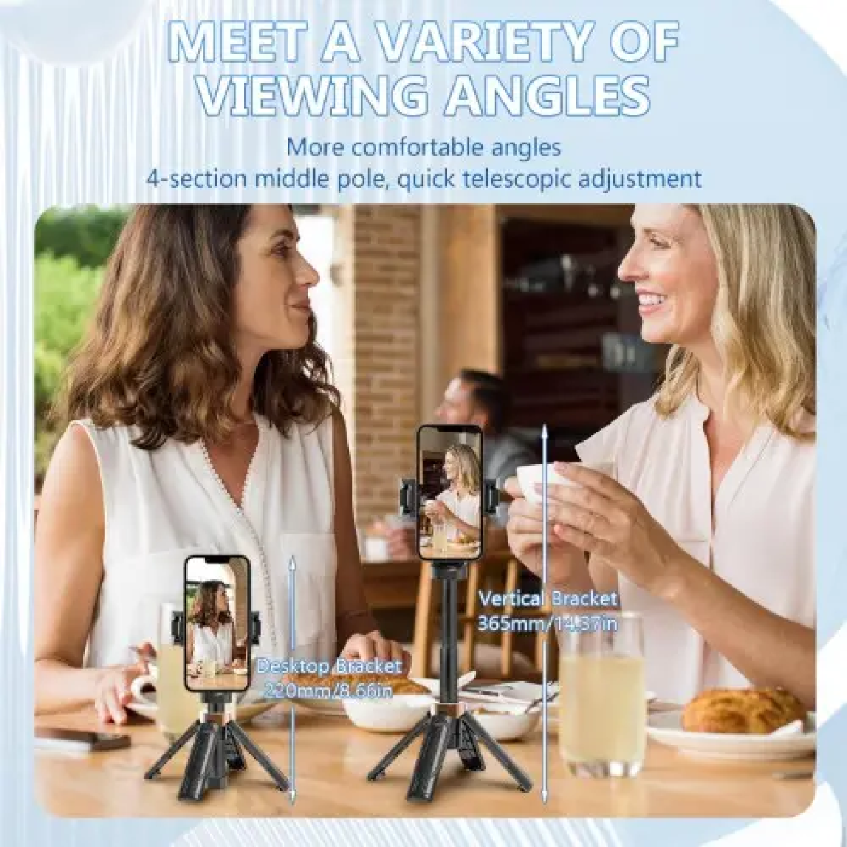 Αναδιπλούμενο Selfie Stick Με Bluetooth Και Περιστροφή 360° JC-25H Μαύρο