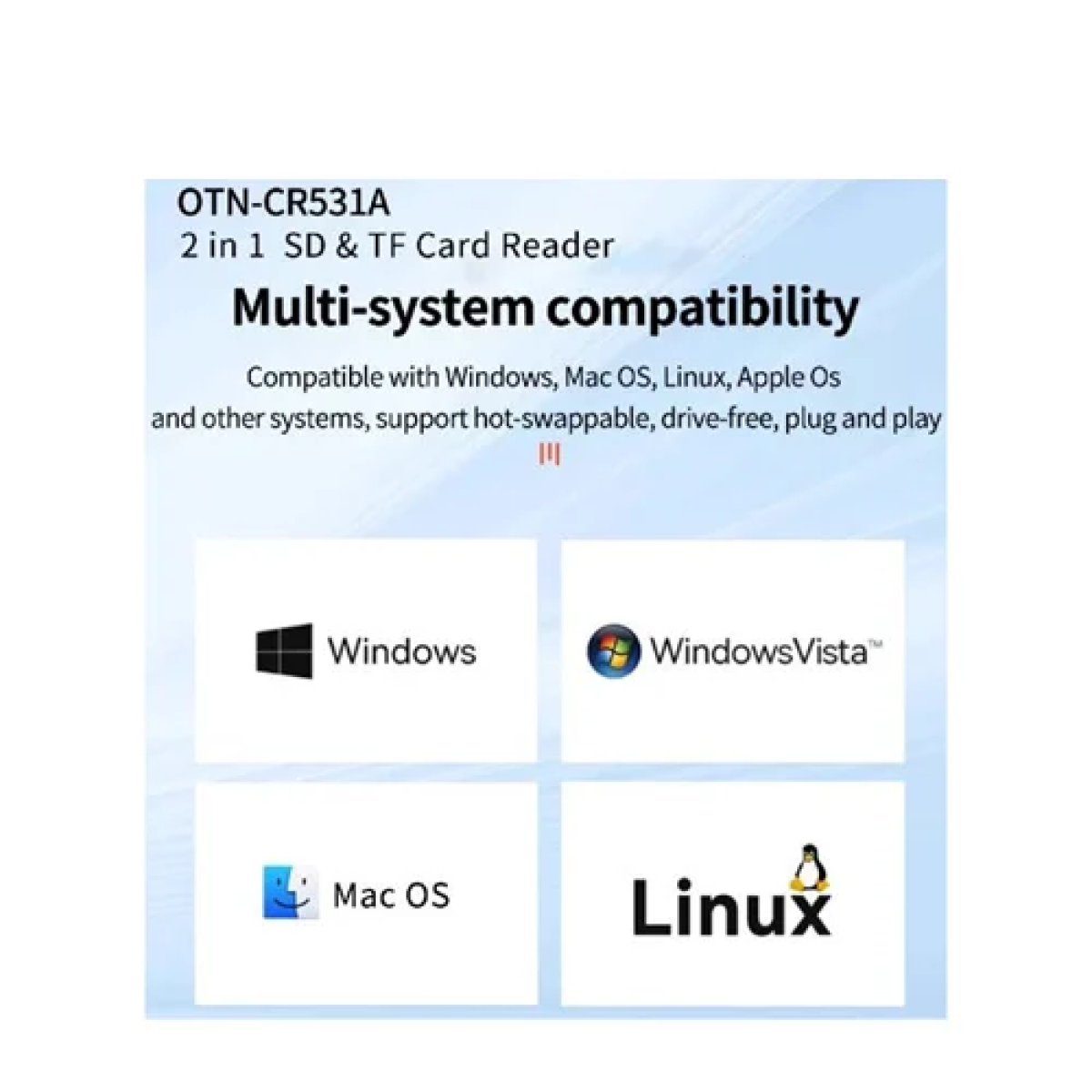 Αναγνώστης Καρτών 2 σε 1 – SD & microSD με USB-C και USB-A πράσινο OTN-CR531A - Image 2