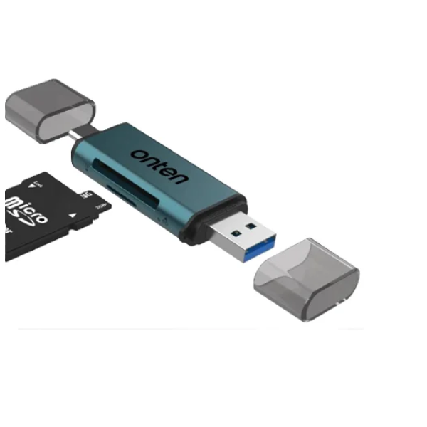 Αναγνώστης Καρτών 2 σε 1 – SD & microSD με USB-C και USB-A πράσινο OTN-CR531A