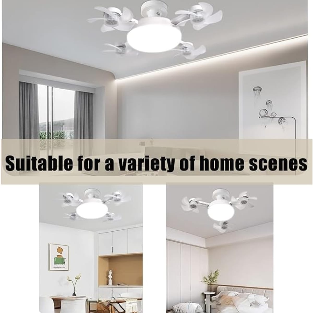 Ανεμιστήρας Οροφής Με LED Φως & Τηλεχειριστήριο – Συμβατός Με Υποδοχή E27