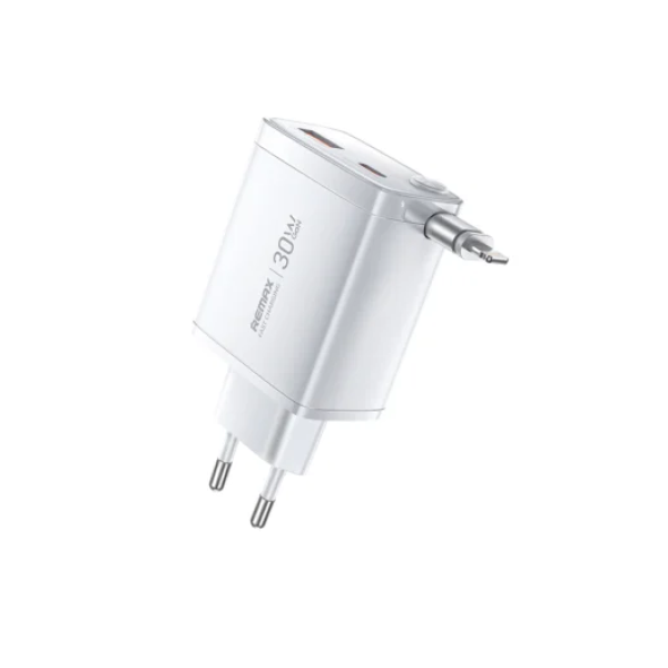 Αντάπτορας φόρτισης 30W Hidden Gan Lightning Remax U02-AC λευκό