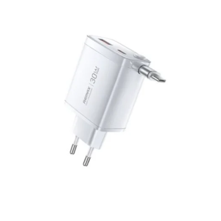 Αντάπτορας φόρτισης 30W Hidden Gan Type-C Remax U02-AC λευκό