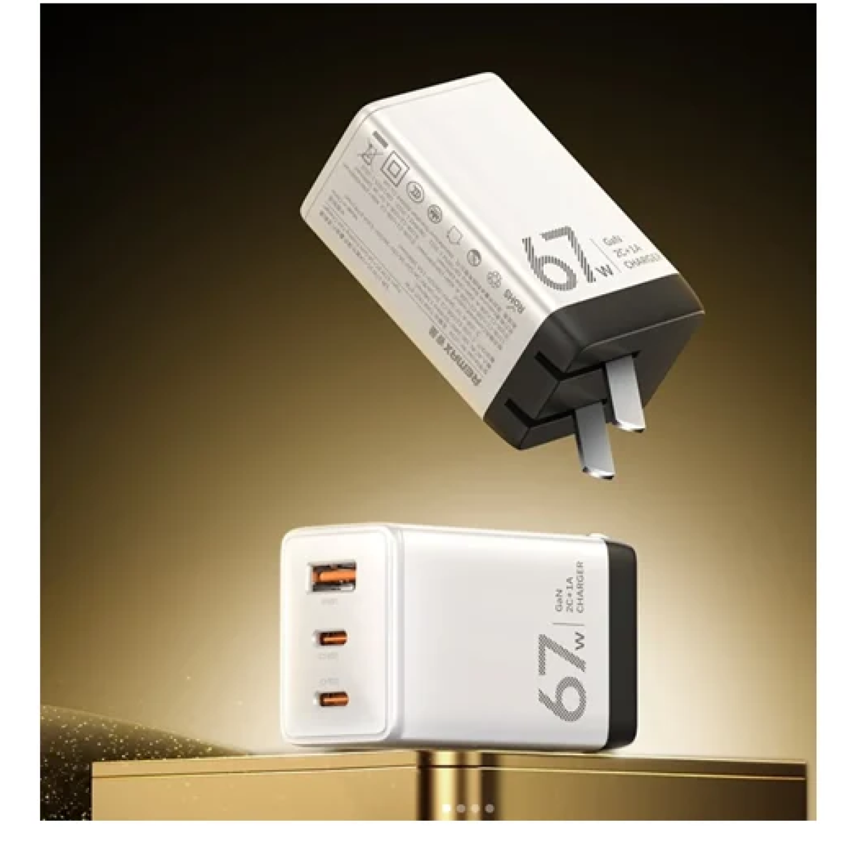Αντάπτορας γρήγορης φόρτισης 67W RP-U159 Pro Remax λευκό - Image 3
