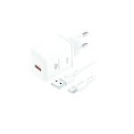 Αντάπτορας γρήγορης φόρτισης με καλώδιο 18W USB-A to USB-C TN-F037 λευκό