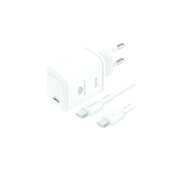 Αντάπτορας γρήγορης φόρτισης με καλώδιο 20W USB-C to USB-C TN-F039 λευκό
