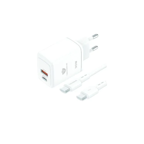 Αντάπτορας γρήγορης φόρτισης με καλώδιο 30W USB-C to USB-C TN-F043 λευκό