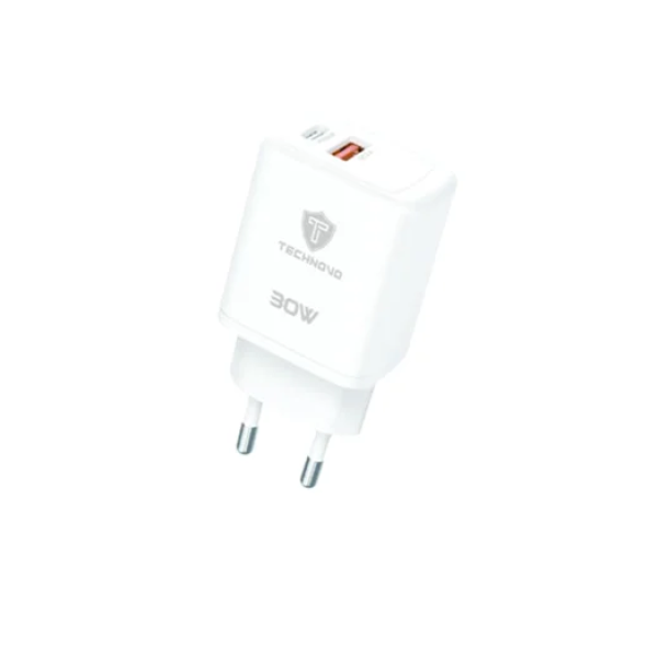 Αντάπτορας γρήγορης φόρτισης PD30W&QC3.0 TN-C026 λευκό