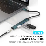 Αντάπτορας HUB Type-C σε 3.5mm & 3x USB 2.0 θύρες OTN-9706 πράσινο - Image 2