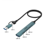 Αντάπτορας HUB USB-A & USB-C σε 4x USB 3.0 θύρες OTN-UCA9703S πράσινο - Image 3