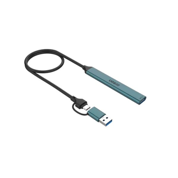 Αντάπτορας HUB USB-C 5 σε 2 με 3 θύρες USB OTN-UCA9705 πράσινο