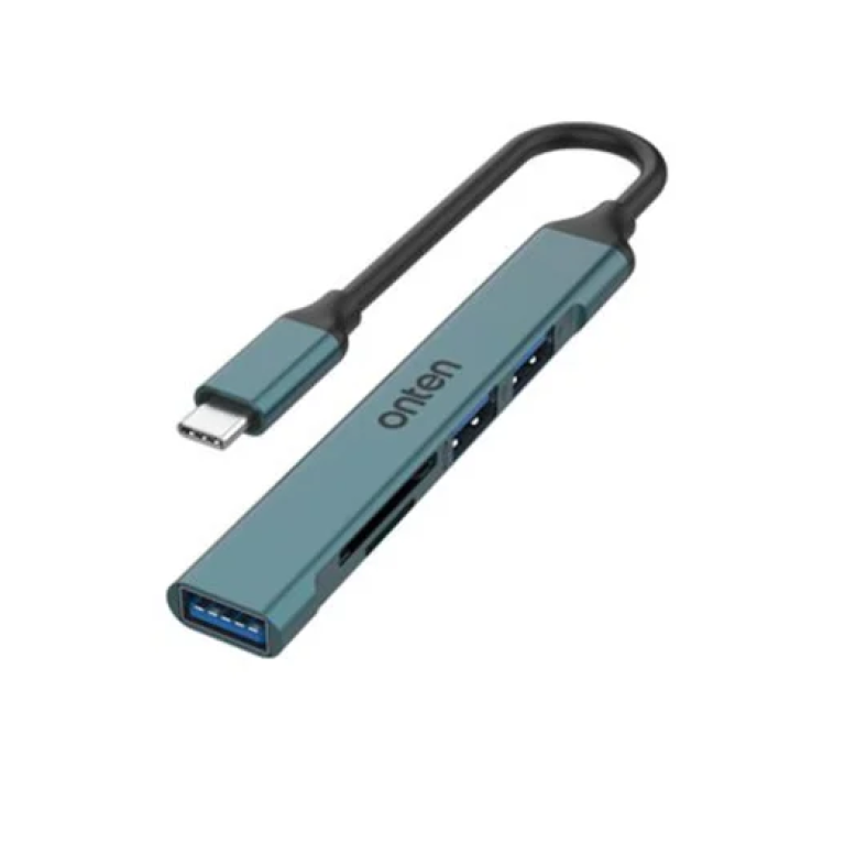 Αντάπτορας HUB USB-C σε SD/TF & 3x USB 2.0 θύρες OTN-9705D πράσινο