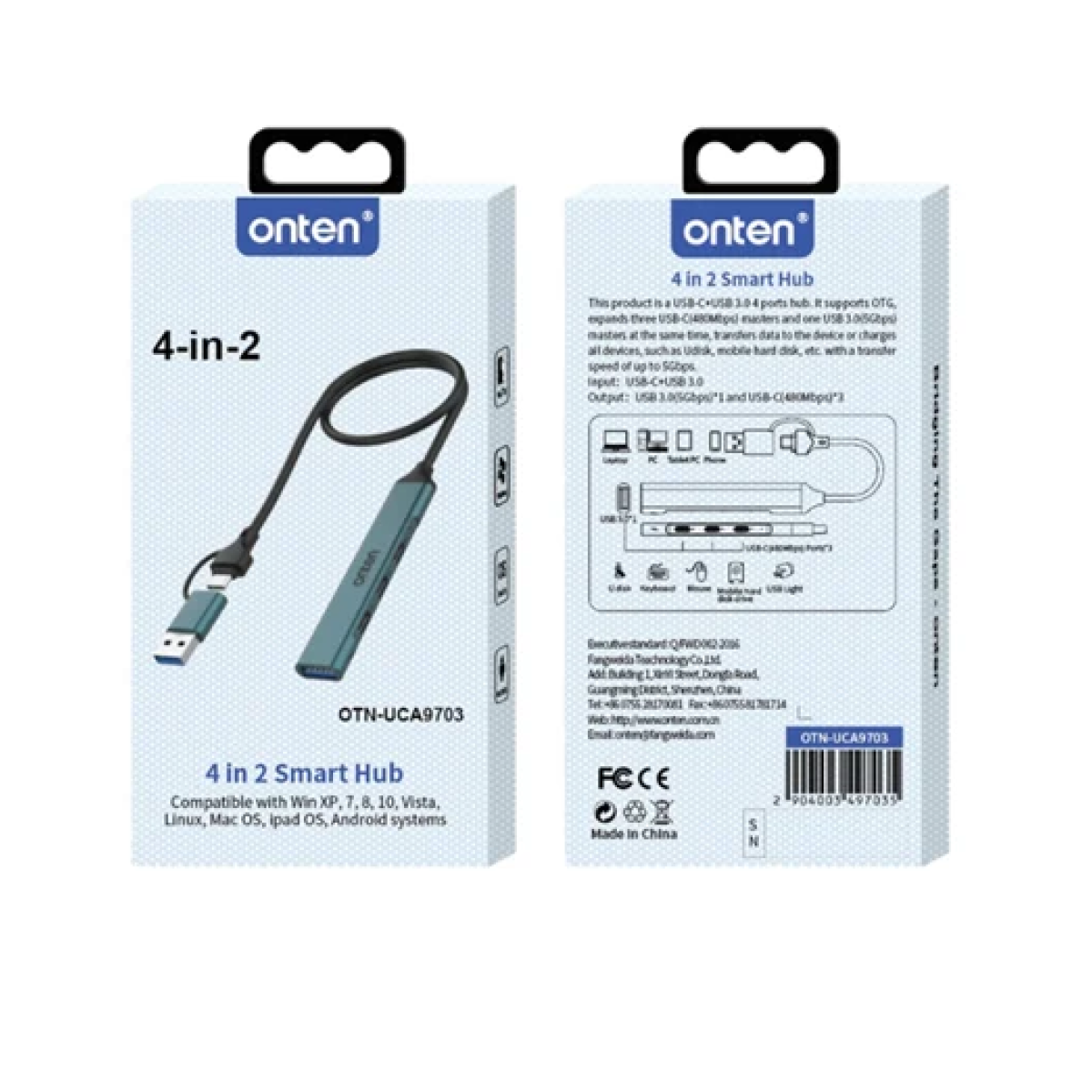 Αντάπτορας USB Hub 4 in 2 Smart Hub OTN-UCA9703 - Image 4