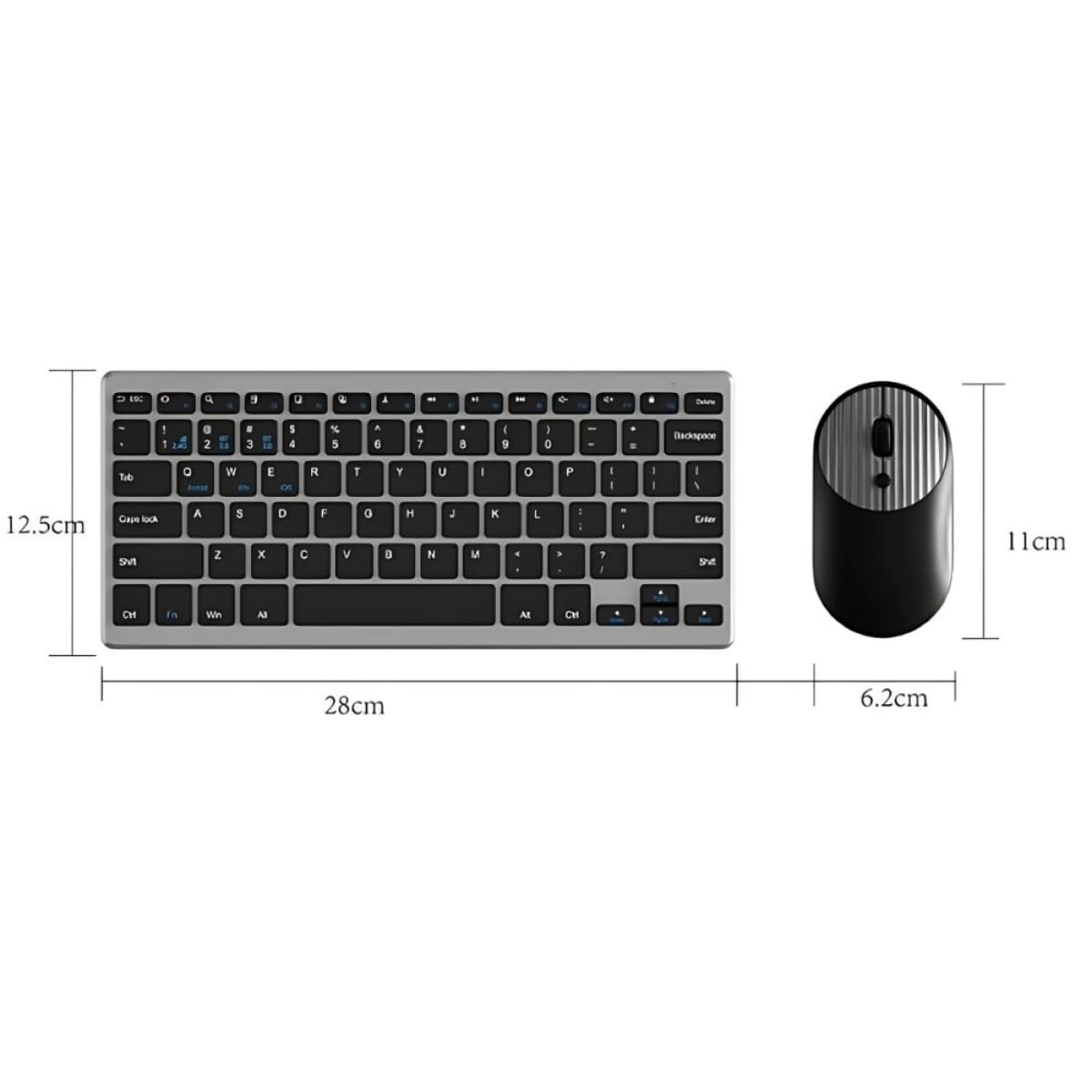 Aoas A1011 Ασύρματο Bluetooth Σετ Πληκτρολόγιο & Ποντίκι Αγγλικό US Γκρι