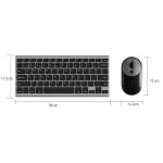 Aoas A1011 Ασύρματο Bluetooth Σετ Πληκτρολόγιο & Ποντίκι Αγγλικό US Γκρι