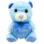 Αρκουδάκι Λούτρινο Με Καρδιά 21cm 86361 Μπλε BOY
