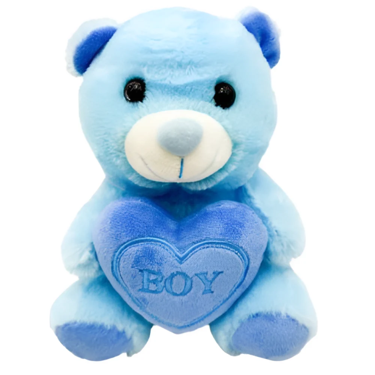 Αρκουδάκι Λούτρινο Με Καρδιά 21cm 86361 Μπλε BOY