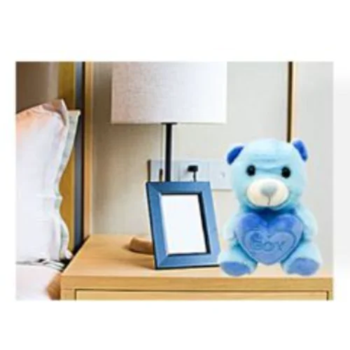 Αρκουδάκι Λούτρινο Με Καρδιά 21cm 86361 Μπλε BOY