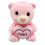 Αρκουδάκι Λούτρινο Με Καρδιά 21cm 86361 Ροζ GIRL