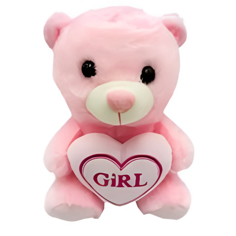 Αρκουδάκι Λούτρινο Με Καρδιά 21cm 86361 Ροζ GIRL