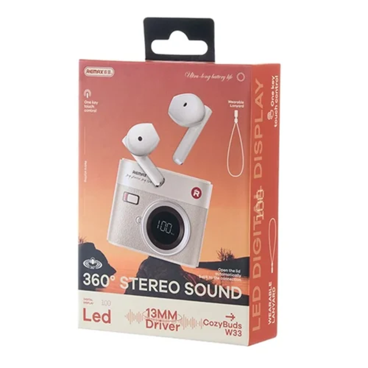 Ασύρματα ακουστικά Bluetooth με θήκη φόρτισης W33 Remax - καφέ - Image 4