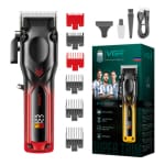 Ασύρματη Κουρευτική Μηχανή Μαλλιών Με Οθόνη LED VGR V-656 Κόκκινο