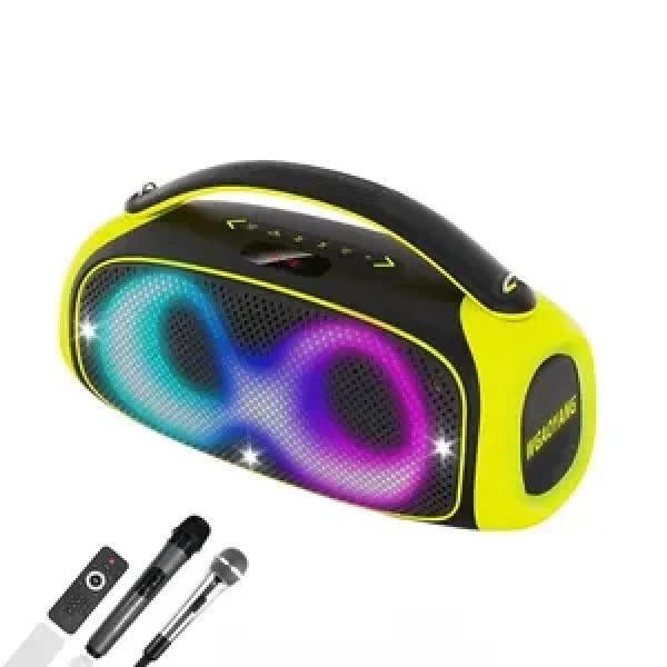 Ασύρματο Ηχείο Bluetooth Andowl με Ραδιόφωνο, RGB Φωτισμό, 2 Μικρόφωνα & Τηλεχειριστήριο Andowl Q-YX59