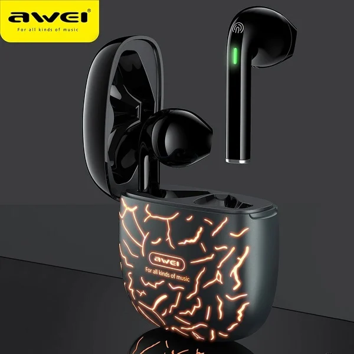 Awei T28 Pro Earbud Bluetooth Handsfree Ice Crack Yellow