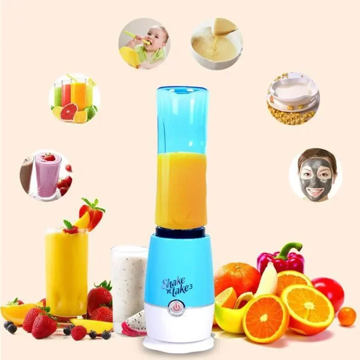 Μπουκάλι Σέικερ Smoothies & Φρέσκοι Χυμοί - Shake n Take 3  - Image 5