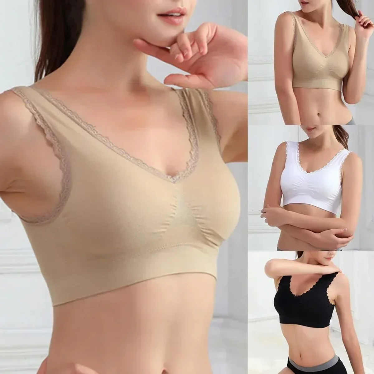 Μπουστάκι Καθημερινής Χρήσης με Δαντέλα Slim N Lift Aire Bra Deluxe – Μπεζ - Image 2
