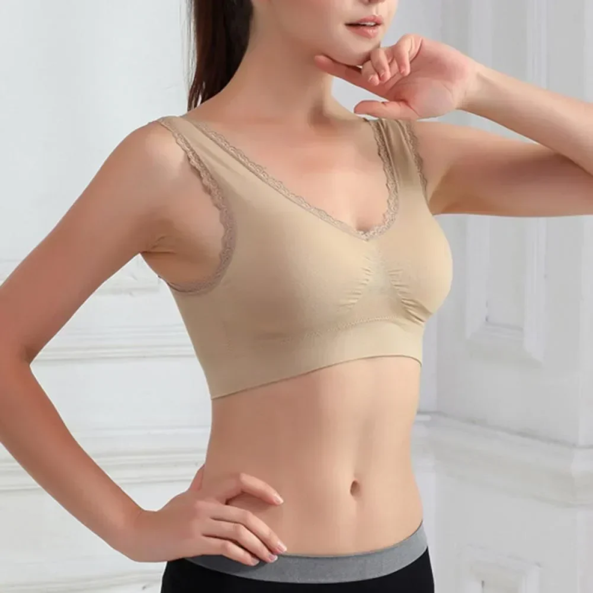 Μπουστάκι Καθημερινής Χρήσης με Δαντέλα Slim N Lift Aire Bra Deluxe – Μπεζ - Image 4