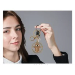Μπρελόκ Μεταλλικό Με Στρας 11cm The Hamsa Hand 84993 Λευκό