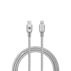 Baykron Καλώδιο Φόρτισης Type C σε Lightning Basic Braided Charge and Sync 20W 1.2m Ασημί BKR-BL-C2L-001-W