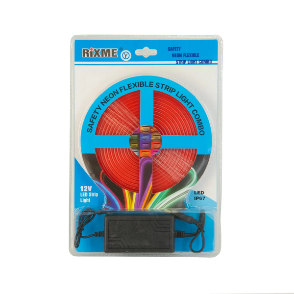Διακοσμητική Ταινία Neon LED 12V 5m με Κόκκινο Φωτισμό Rixme RZ-00