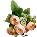 Διακοσμητικό Τεχνητό Μπουκέτο Λουλουδιών 168231 Σομόν