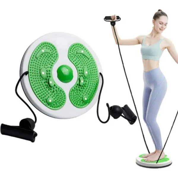 Δίσκος Ισορροπίας 18cm Με Σχοινί Waist Twisting Disc - Πράσινο