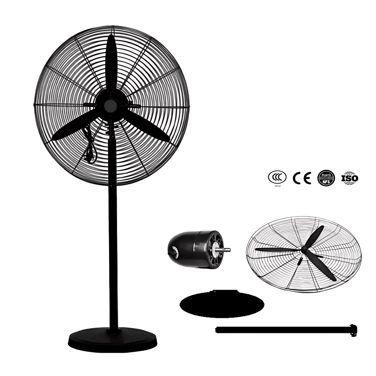 Σετ Ανεμιστήρων Τοίχου 75cm 2 Τεμάχια Μαύρο 230W DF-750