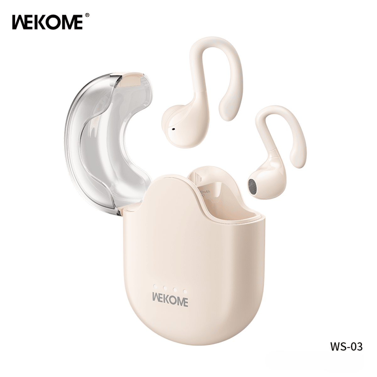 WEKOME WS-03 Ασύρματα Ακουστικά Clip-On – Semi-In-Ear με HIFI Ήχο & Σχεδίαση Ear-Hook - Ρόζ