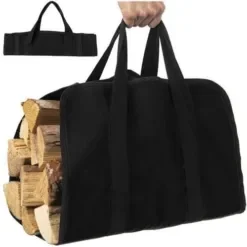Υφασμάτινη Τσάντα Μεταφοράς Ξύλων 98x45cm Μαύρη 00008791