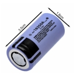 Επαναφορτιζόμενη Μπαταρία 18350 Li-Ion 4.2V 1100mAh με Επίπεδη Κεφαλή Μωβ