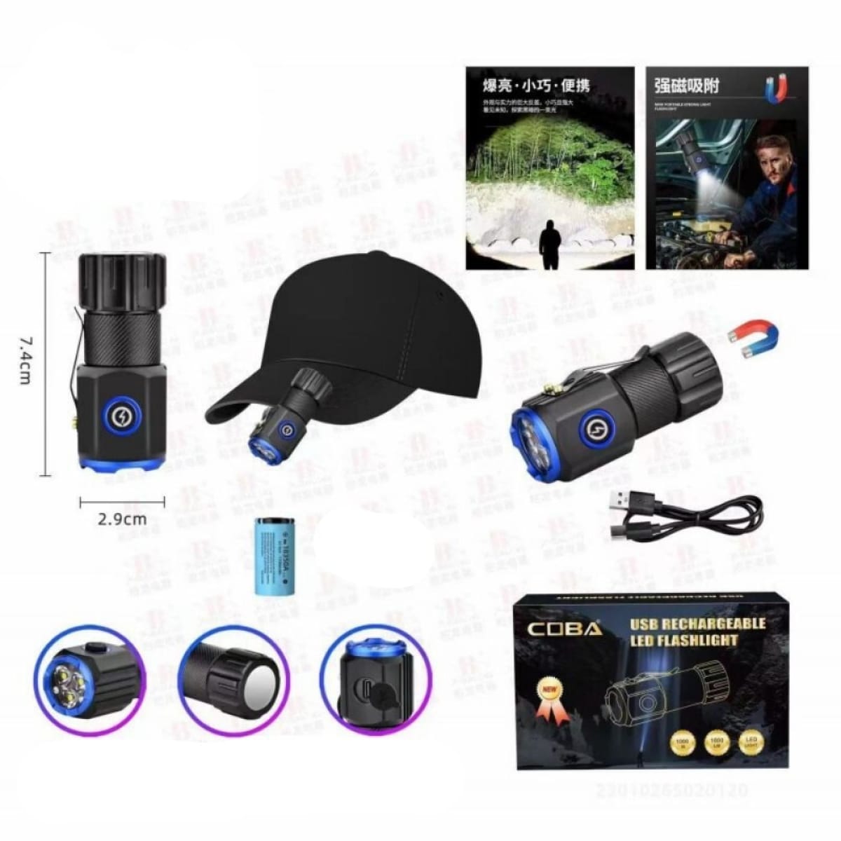 Επαναφορτιζόμενος Φακός LED IP67 με Μέγιστη Φωτεινότητα 1800lm Μαύρο BL-F635X