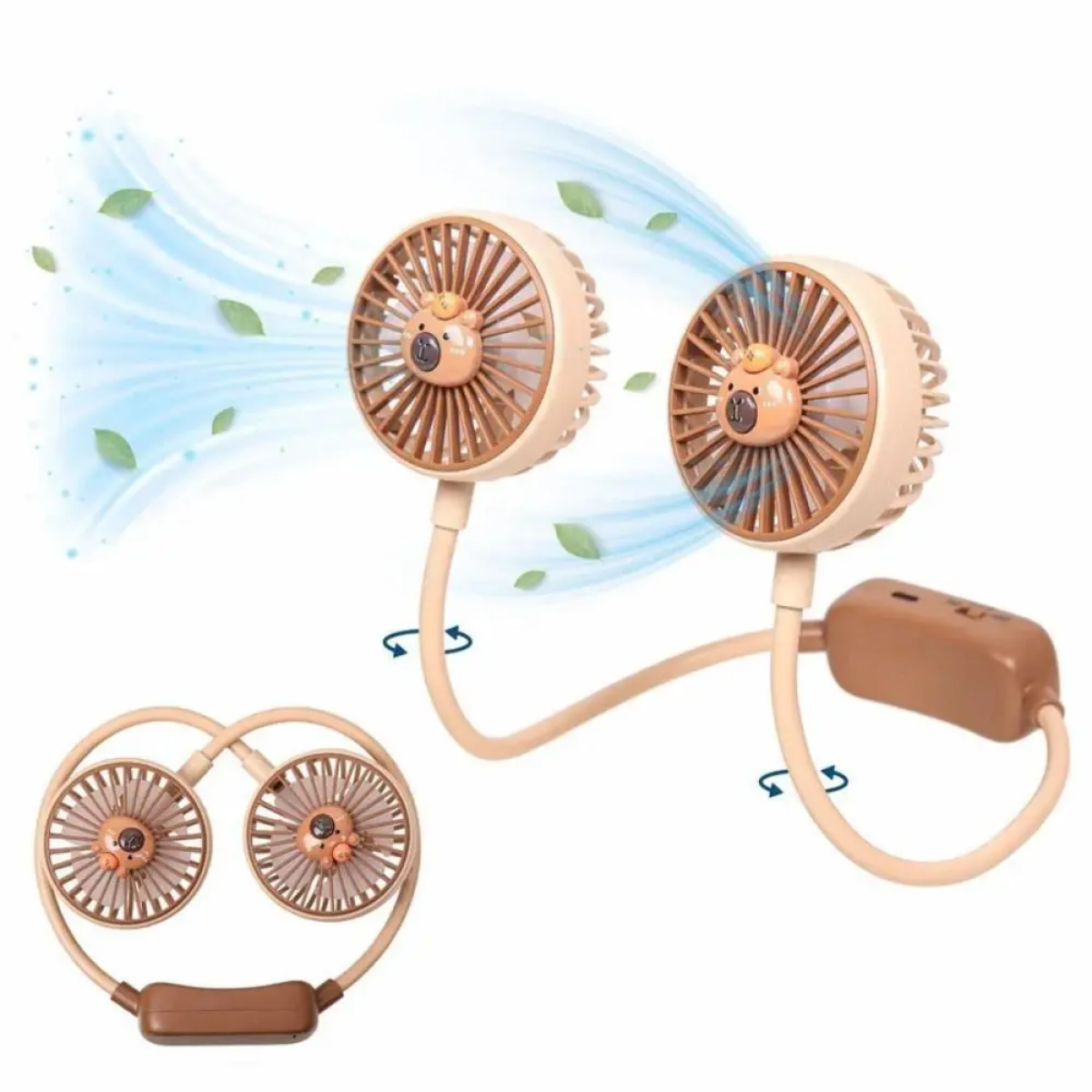 Επαναφορτιζόμενος Μίνι Ανεμιστήρας Λαιμού Λευκό USB