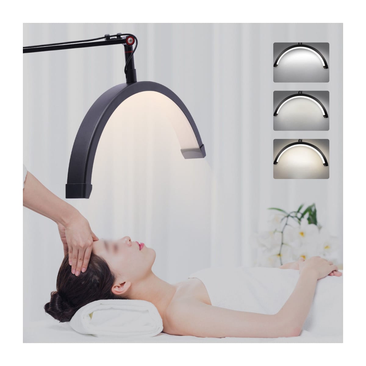 Επαγγελματική Λάμπα Half Moon 3000K-6000K Με Dimmer HD-M3X Μαύρη