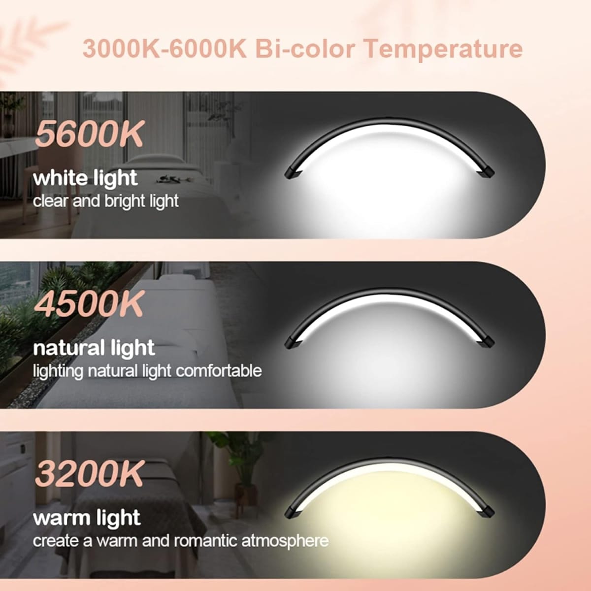 Επαγγελματική Λάμπα Half Moon 3000K-6000K Με Dimmer HD-M3X Μαύρη