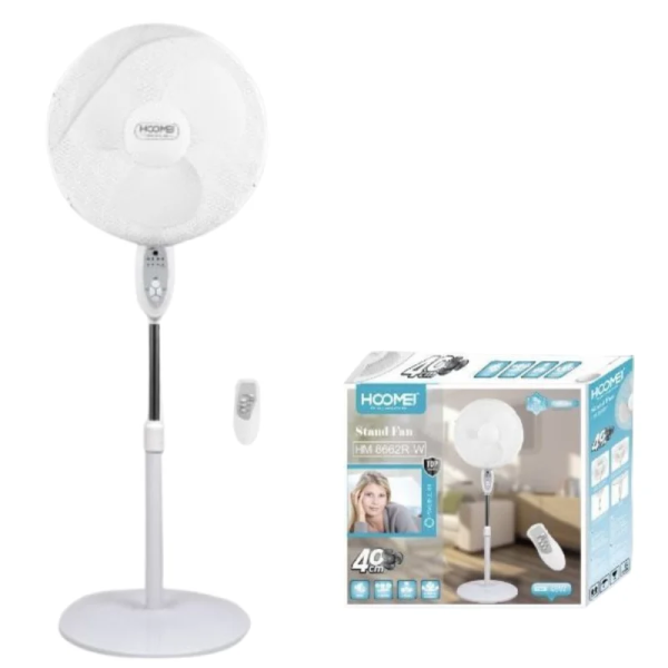 Επιδαπέδιος Ανεμιστήρας 50W με Διάμετρο 40cm και Ορθοστάτη HM-8662R-W