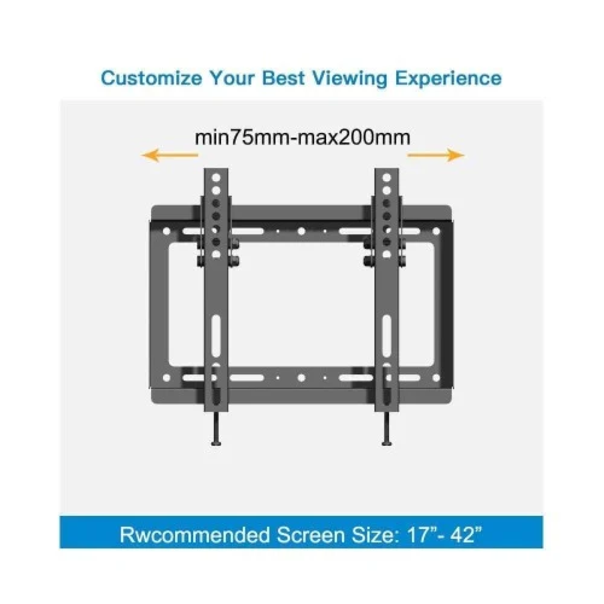 Επιτοίχια Βάση Τηλεόρασης 14"- 42" έως 25kg Andowl Q-TV1442