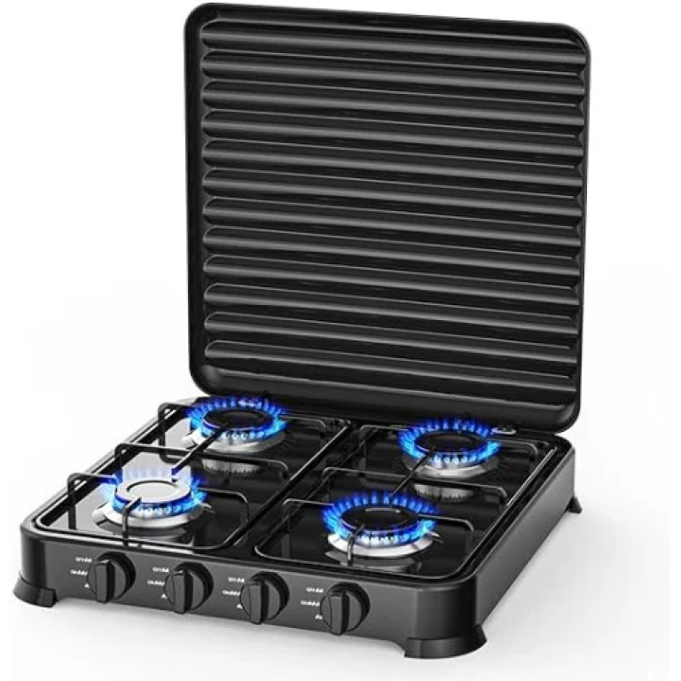 Επιτραπέζια Τετραπλή Εστία Υγραερίου 4x2.2KW Με Καπάκι Hoomei HM-568-4T