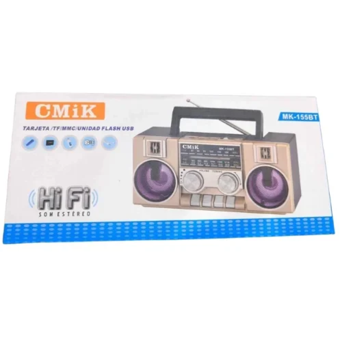 Επιτραπέζιο ραδιόφωνο Retro MK-155BT χρυσό - Image 2